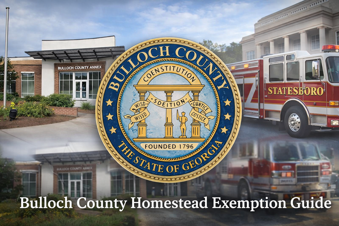 Bulloch County homestead exemption guide explaining property tax savings for Georgia homeowners.