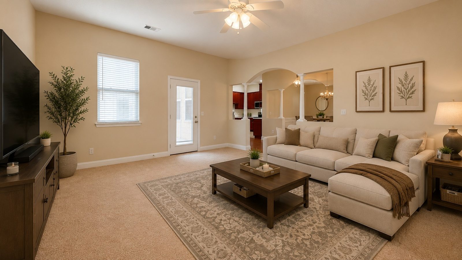 Family room (virtually staged) at 227 Clearwater Circle in Rice Hope, Port Wentworth
