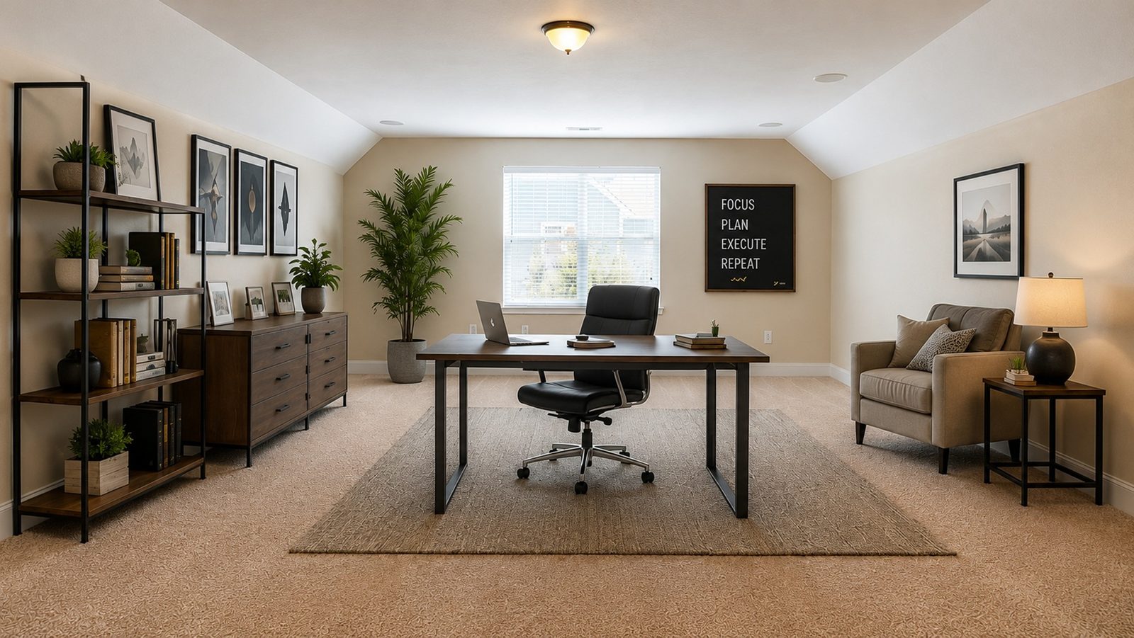 Home office (virtually staged) at 227 Clearwater Circle, Rice Hope