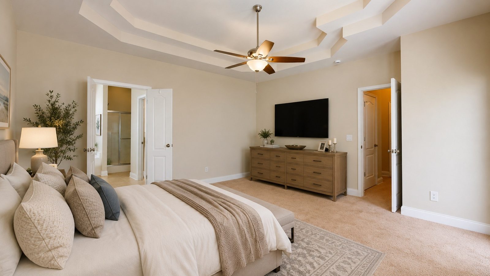 Primary bedroom (virtually staged) at 227 Clearwater Circle, Rice Hope