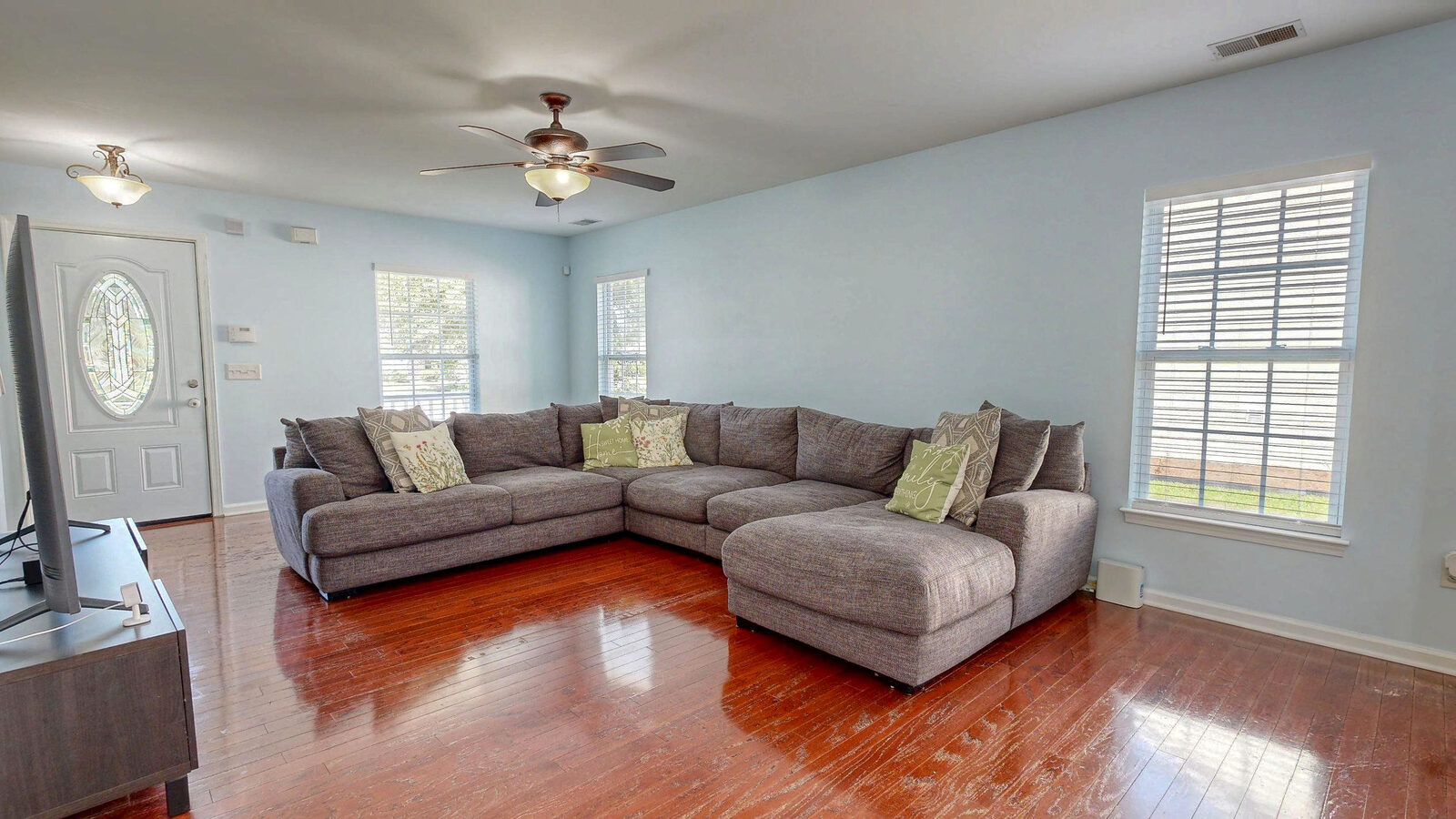 Living room with hardwood floors at 37 Hamilton Grove Dr, Savannah Quarters Pooler