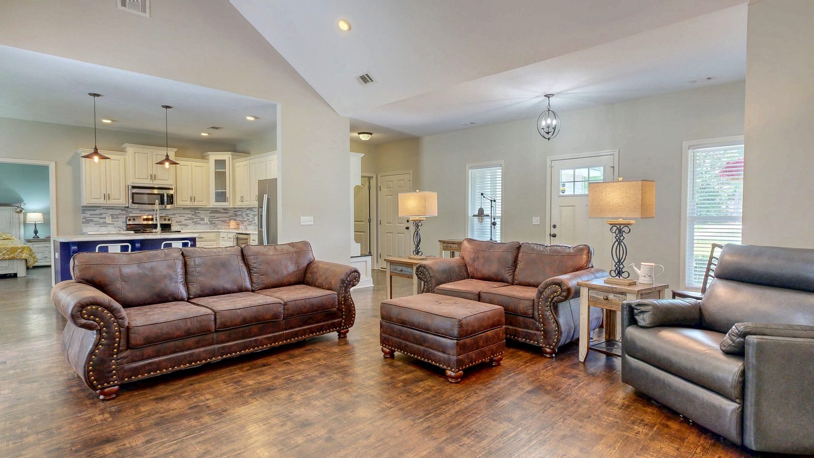 Open-concept living and kitchen at 505 Trinity Ave in Brooklet