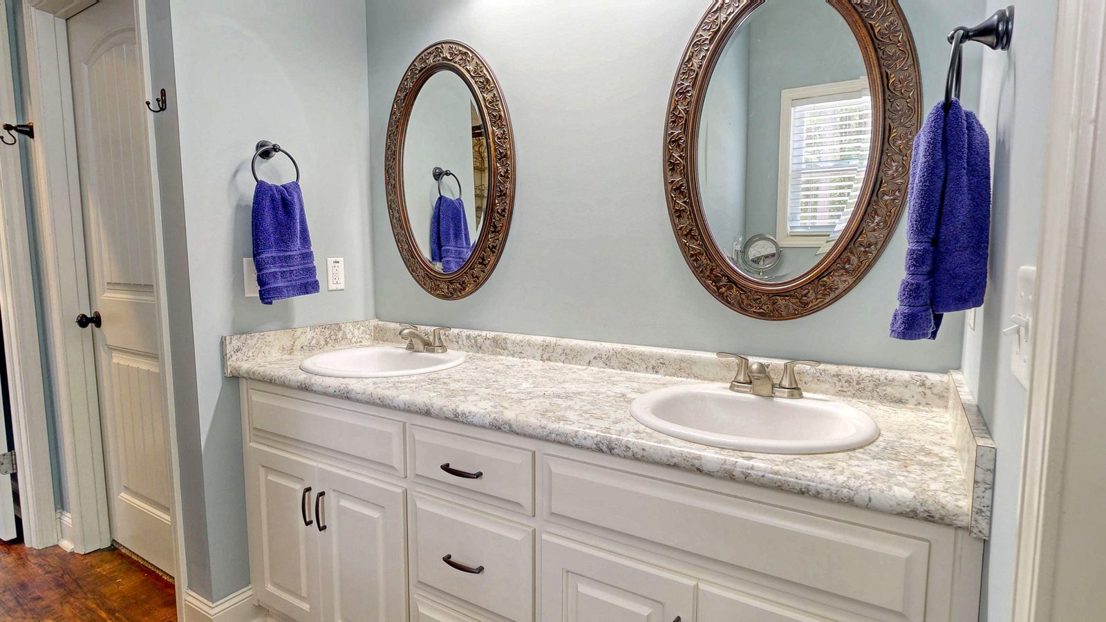 Primary bathroom with double vanities at 505 Trinity Ave, Brooklet