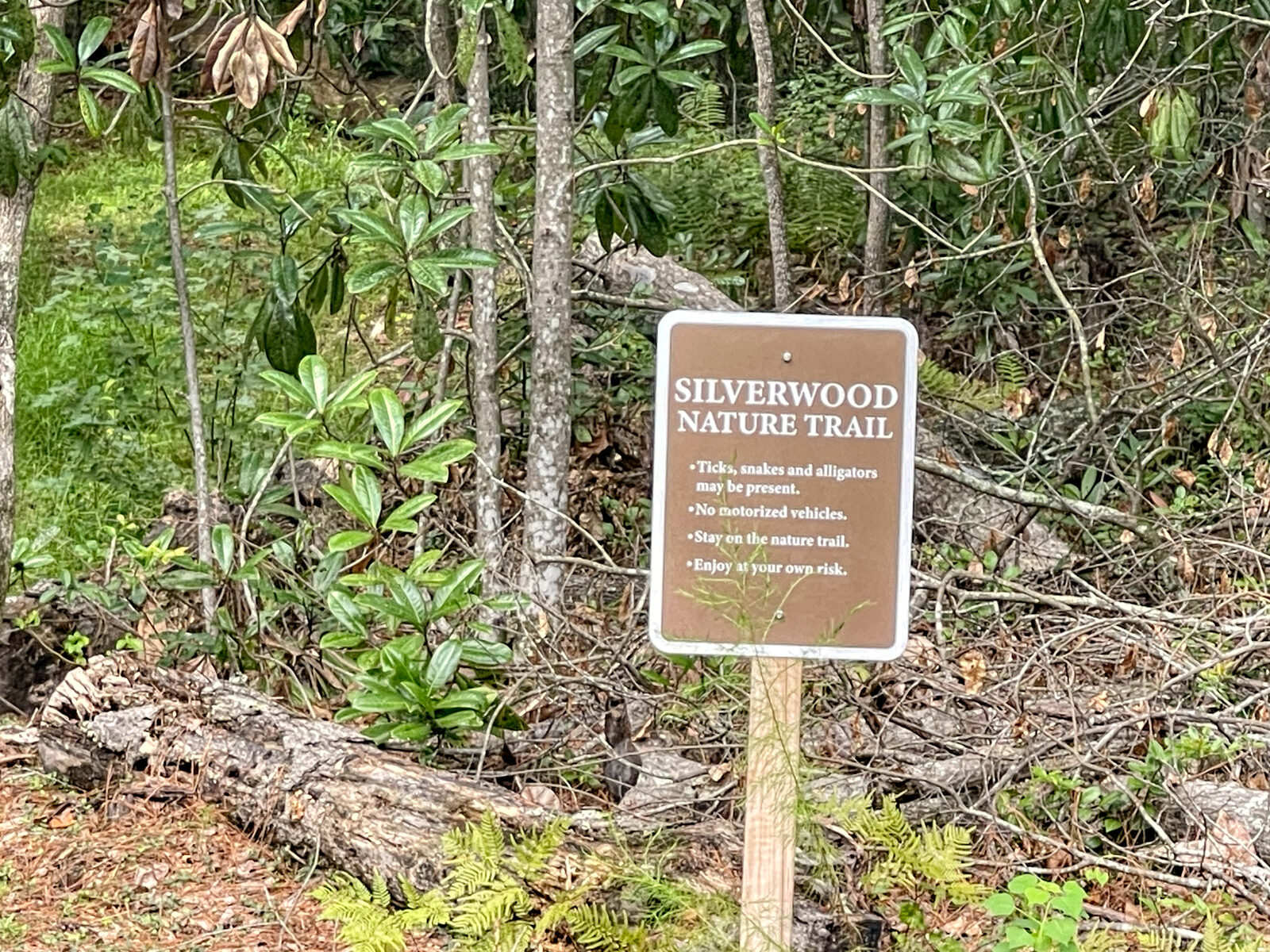 Silverwood Nature Trail sign in Rincon GA