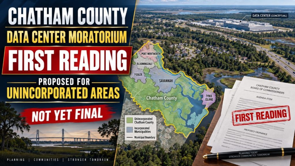 West Chatham housing market — four Chatham County data center moratoriums in August 2026