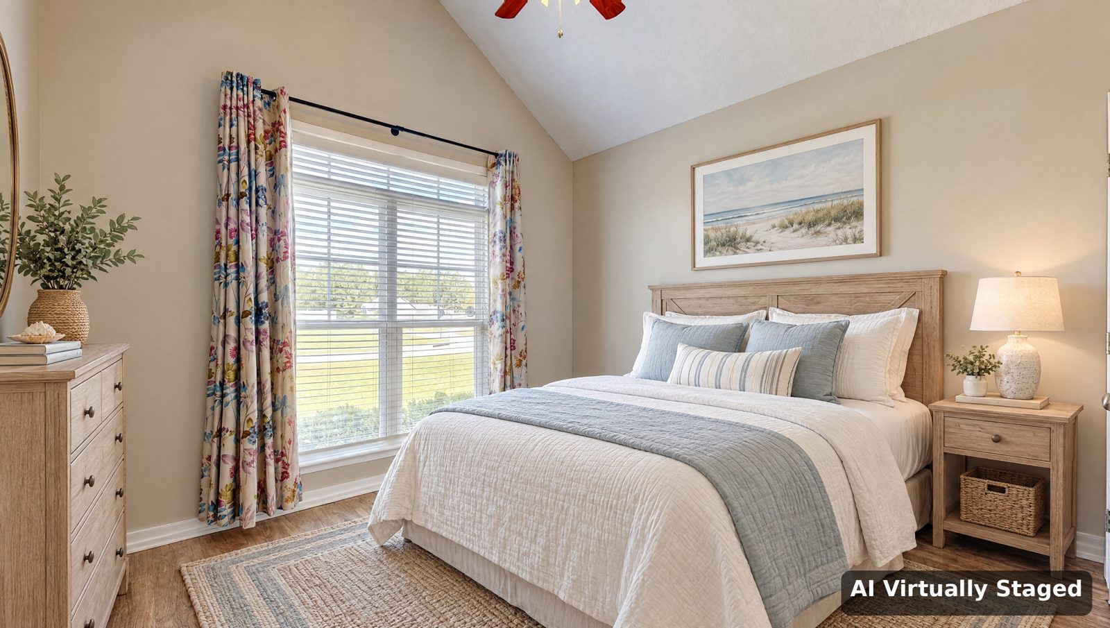 Secondary bedroom shown virtually staged
